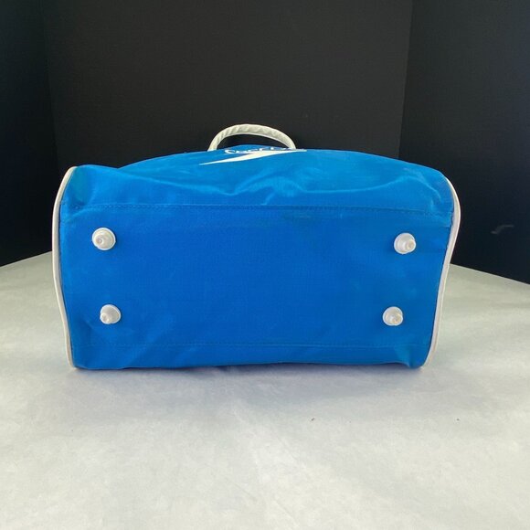 Vintage Speedo Footed Gym Travel Zip Bag Blue and White - Picture 6 of 15